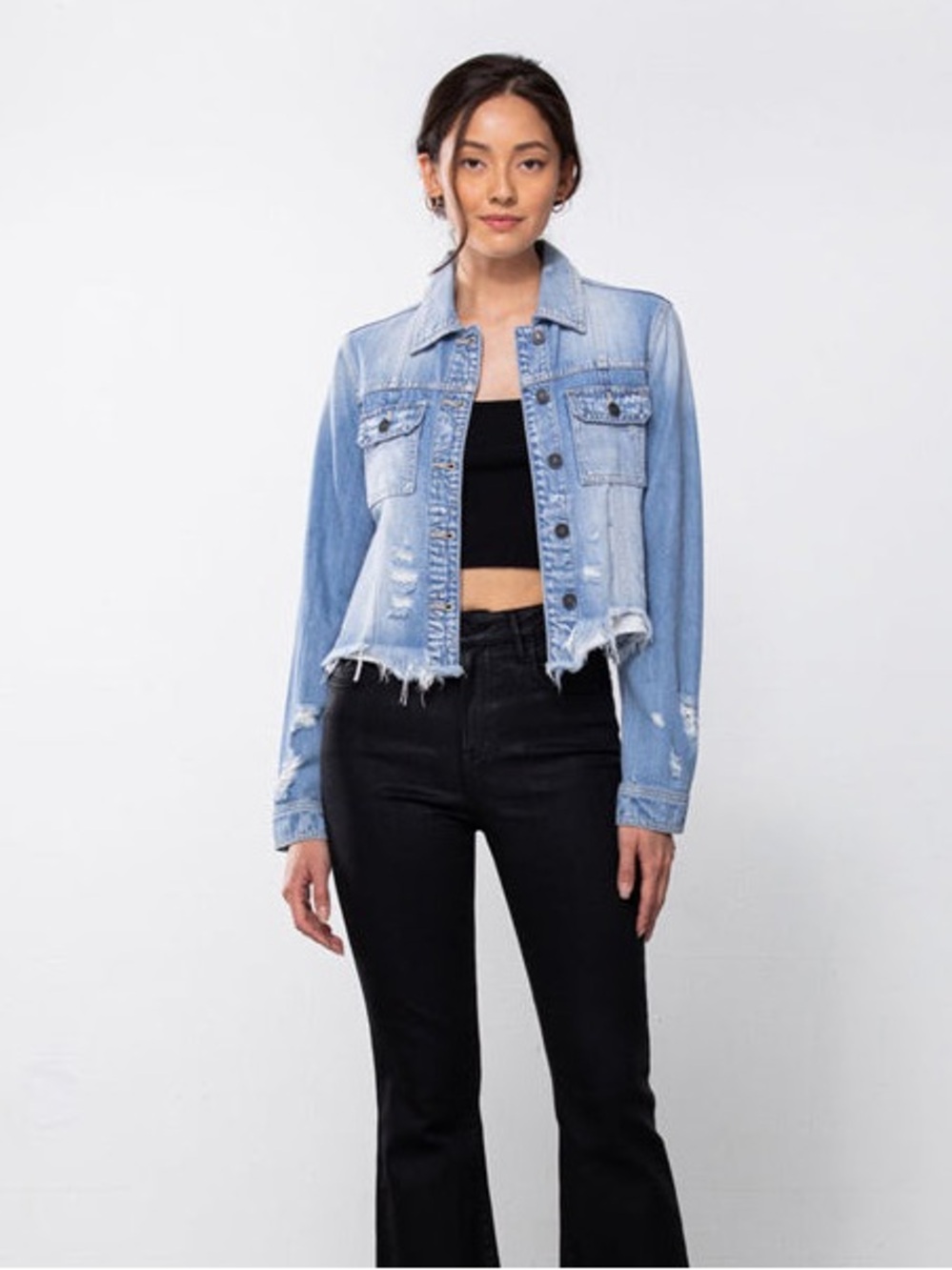 Hidden Jeans Rebel Fitted Denim Jacket | Light Wash | Women’s M